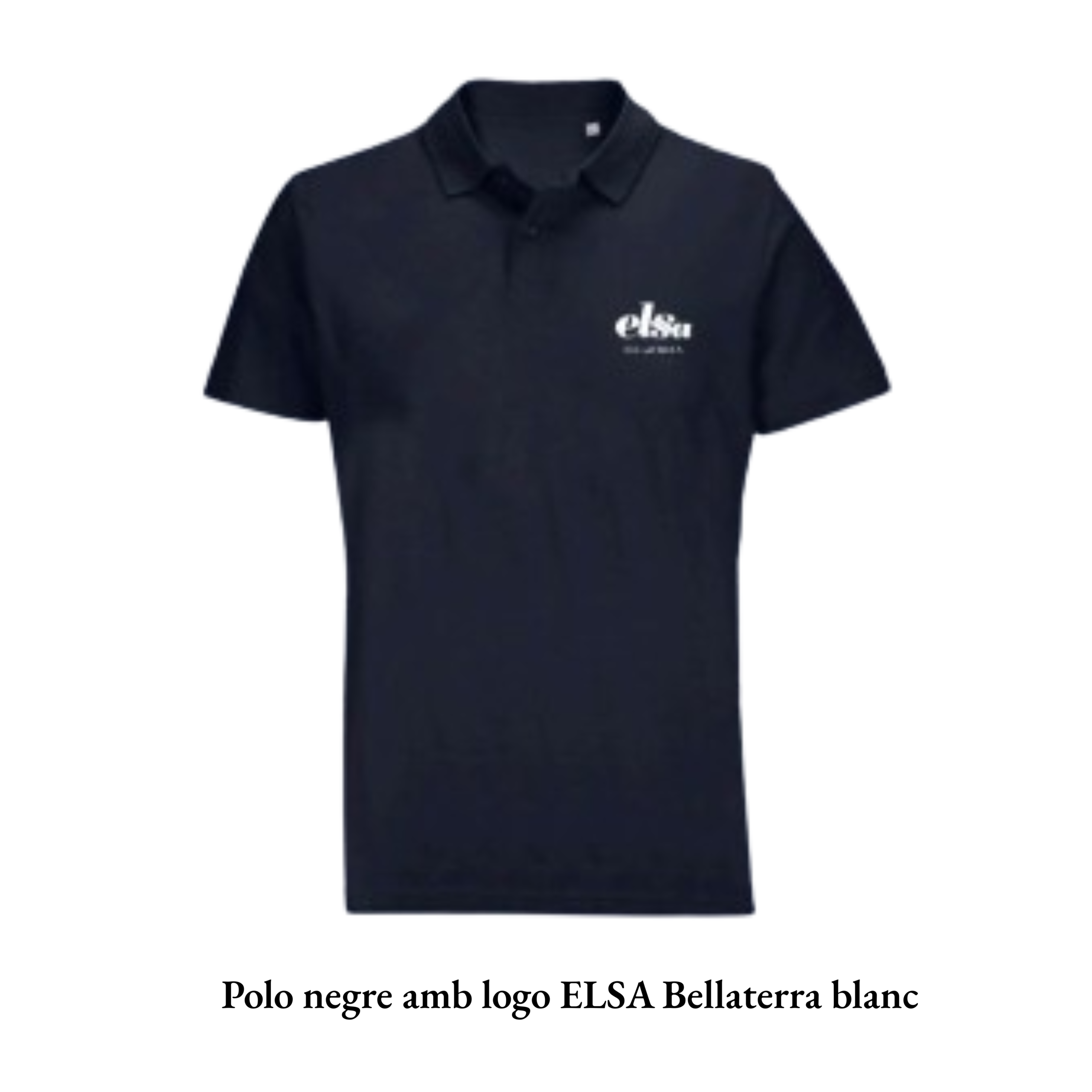 Polo blau amb logo ELSA Bellaterra blanc (1)